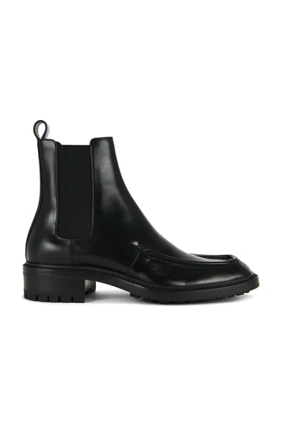Saint Laurent 25mm Joe Pull-tab Square-toe Chelsea Boots In Black