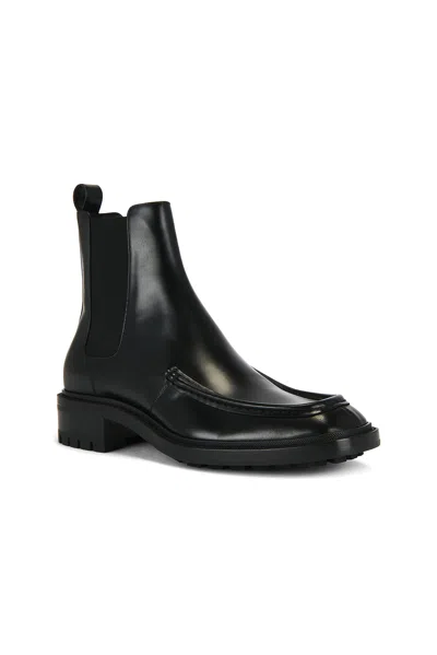 Saint Laurent 25mm Joe Pull-tab Square-toe Chelsea Boots In Black