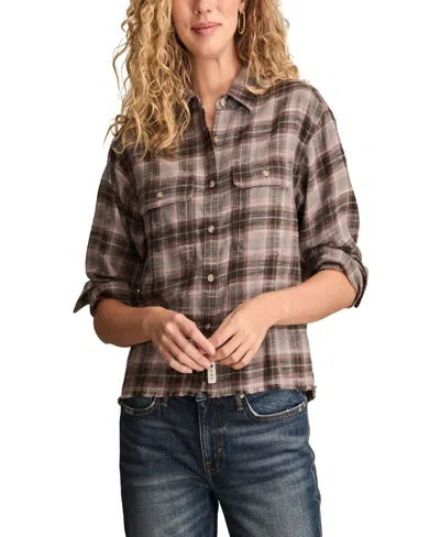 Lucky Brand Women's Plaid Cotton Flannel Button-front Shirt In Multi