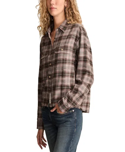 Lucky Brand Women's Plaid Cotton Flannel Button-front Shirt In Multi