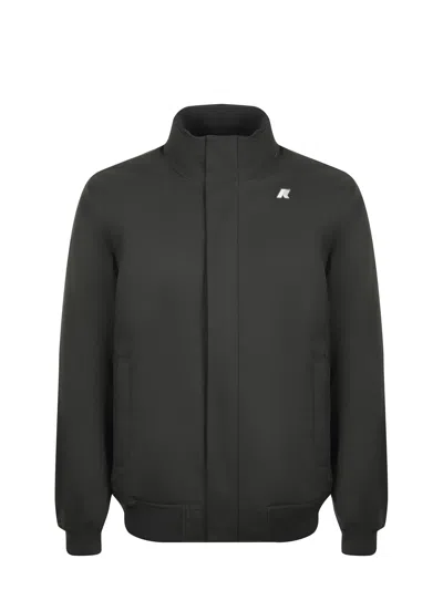 K-way Padded Short Jacket High Neck Ribbed Cuffs In Black