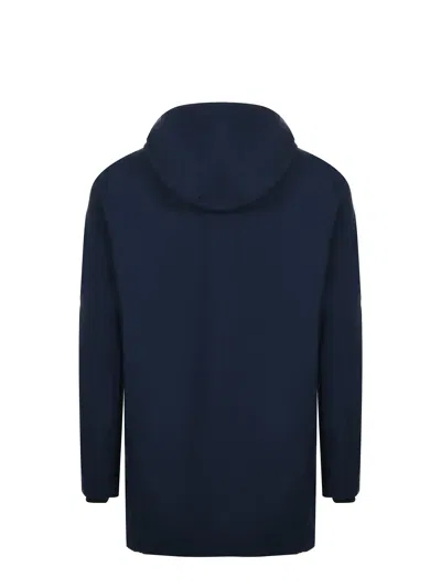 K-way Casual Style Longline Hooded Jacket In Blue