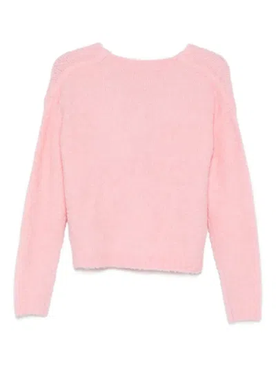 Patrizia Pepe Twist-embellished Jumper In Animal Print