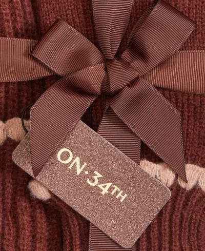 On 34th Ribbed Beanie & Gloves Boxed Set, Macy's Exclusive In Red