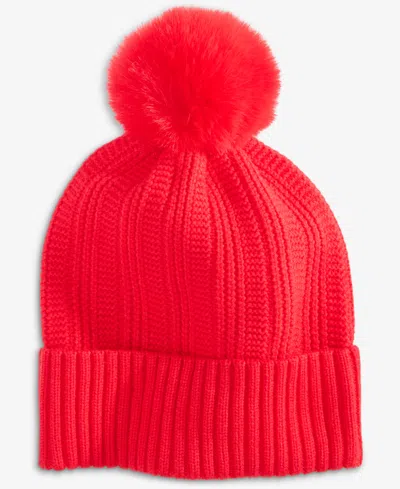 On 34th Boxed Rib-knit Beanie, Macy's Exclusive In Red
