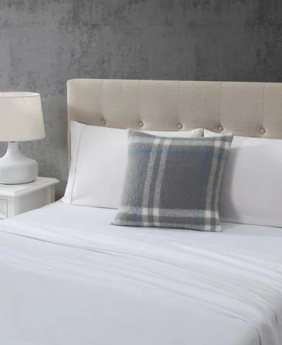 Nautica Ryan Cove Plaid Faux Mohair Square Decorative Pillow, 20" X 20" In Gray