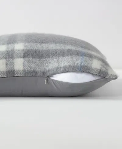 Nautica Ryan Cove Plaid Faux Mohair Square Decorative Pillow, 20" X 20" In Gray