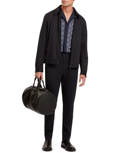 Ted Baker Danlibe Short Sleeve Argyle Button Through Jersey Shirt In Blue