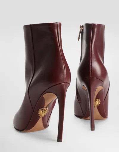 Dolce & Gabbana 105mm Devotion Pointed-toe Ankle Boots In Burgundy