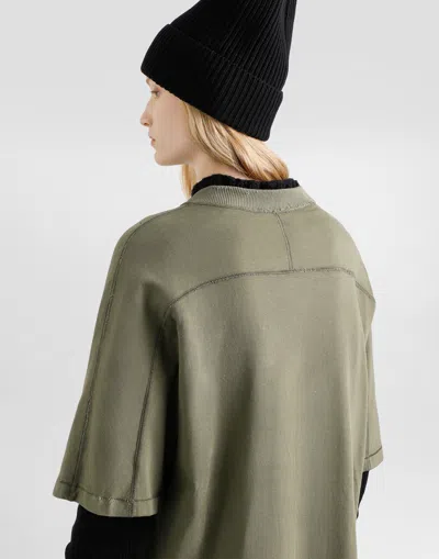 Dolce & Gabbana Panelled Graphic-print T-shirt In Green