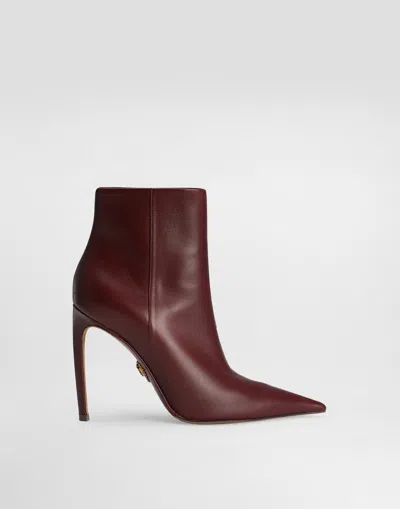 Dolce & Gabbana 105mm Devotion Pointed-toe Ankle Boots In Burgundy