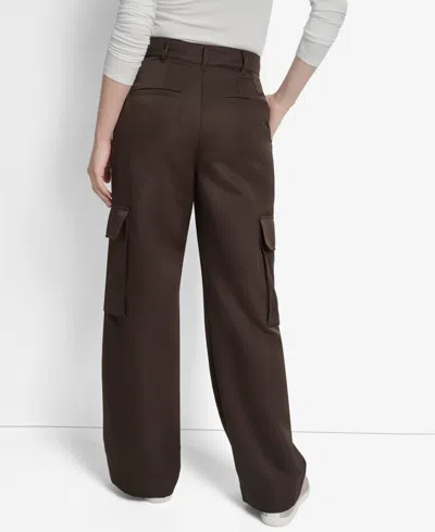 Dkny Jeans Women's High Waist Wide Leg Cargo Pants In Brown