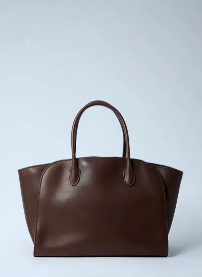 The Row Marlo Top-handle Leather Shoulder Bag In Brown