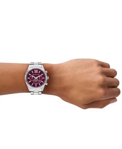 Michael Kors Oversized Lexington Silver-tone Watch In Metallic