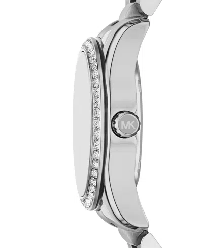 Michael Kors Mini Lexington Pavé Silver-tone Watch In Silver
