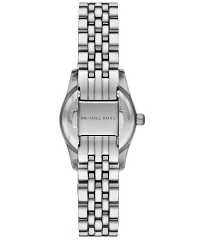 Michael Kors Mini Lexington Pavé Silver-tone Watch In Metallic