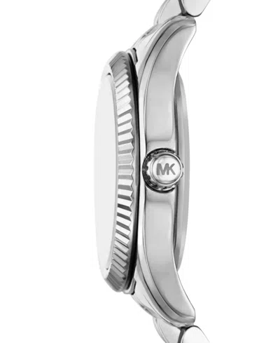 Michael Kors Mini Lexington Pavé Silver-tone Watch In Metallic