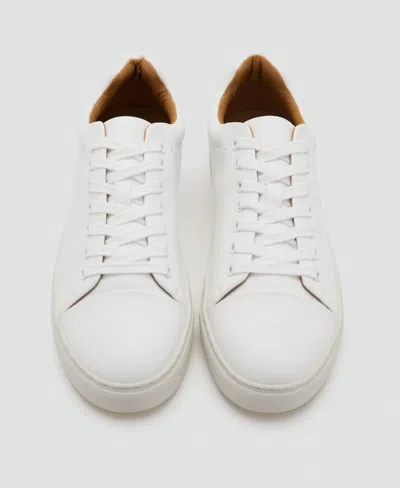 Mango Men's Lace-up Panel Sneakers In White