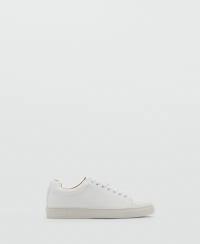 Mango Men's Lace-up Panel Sneakers In White