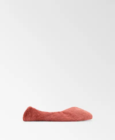 Mango Women's Fur-effect Ballerina Flats In Red
