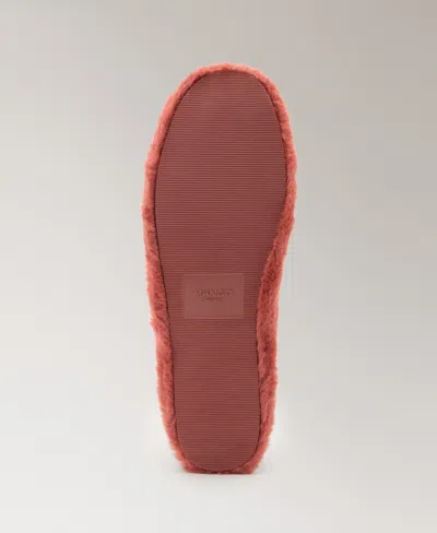 Mango Women's Fur-effect Ballerina Flats In Red