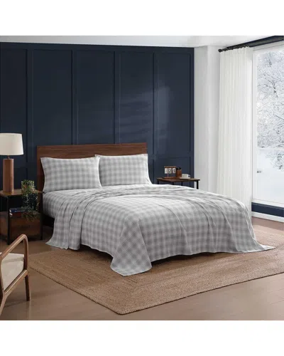 Tommy Hilfiger Mill Creek Plaid Cotton Flannel Sheet Set In Gray