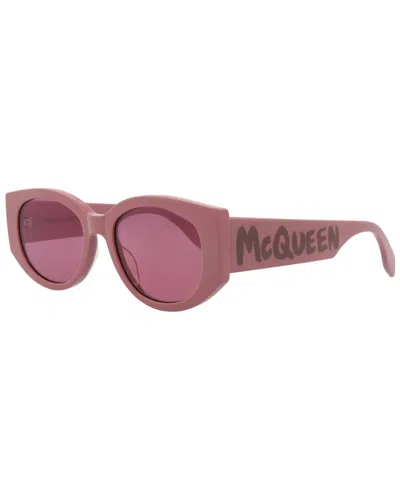 Alexander Mcqueen Mcqueen 54mm Oval Sunglasses In Pink
