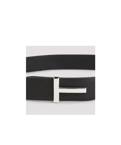 Tom Ford Logo Reversible Belt Belts Multicolor In Black