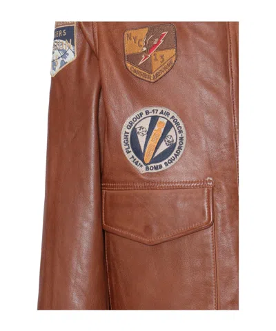 Schott N.y.c. Bomber In Pelle In Brown