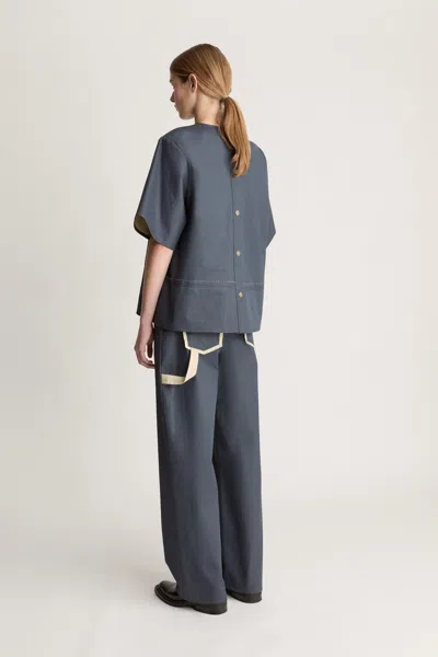 Lee Mathews Henry Chest-pocket Shirt In Black