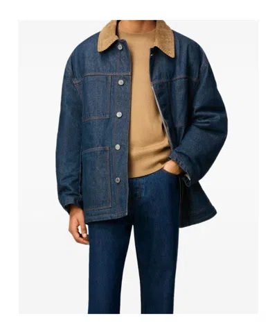 Ami Alexandre Mattiussi Ami Paris Denim Padded Jacket In Blue