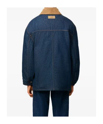 Ami Alexandre Mattiussi Ami Paris Denim Padded Jacket In Blue