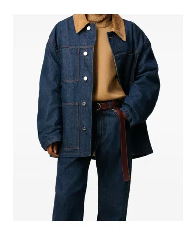 Ami Alexandre Mattiussi Ami Paris Denim Padded Jacket In Blue