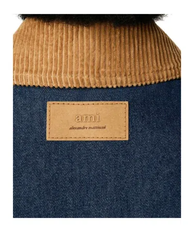 Ami Alexandre Mattiussi Ami Paris Denim Padded Jacket In Blue