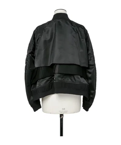 Sacai Women's Nylon Twill Blouson With Drawstring In Black