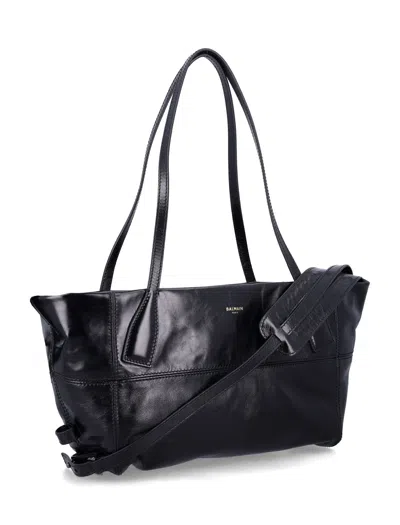 Balmain Rectangular Tote Bag Shoulder Strap In Black