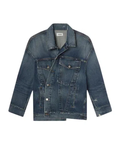 Agolde Button-down Long-sleeved Denim Jacket In Blue