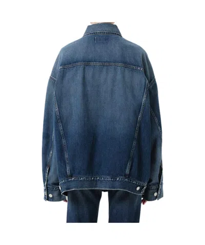 Agolde Button-down Long-sleeved Denim Jacket In Blue
