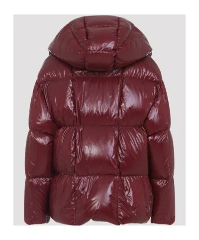 Moncler Parana Hooded Short Down Jacket In Shiny Nylon Clothing In Pink