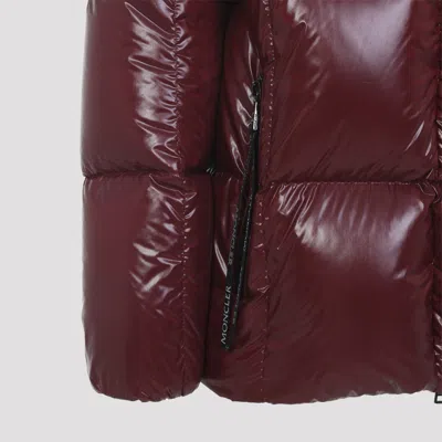 Moncler Parana Hooded Short Down Jacket In Shiny Nylon Clothing In Pink
