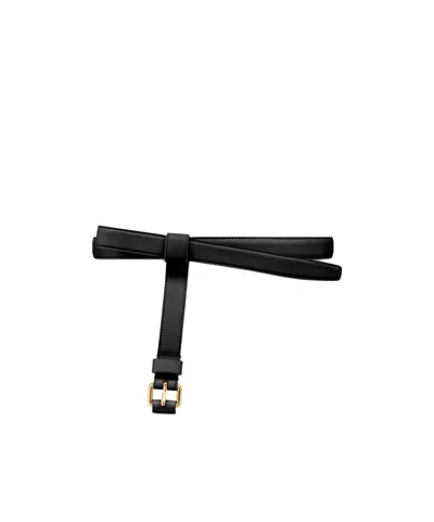 Moschino Bow-detail Leather Belt In Black
