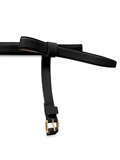 Moschino Bow-detail Leather Belt In Black