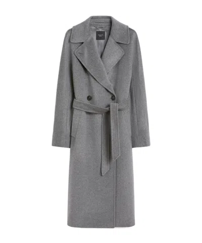Weekend Max Mara Double-breasted Wool Mid-length Coat In Gray