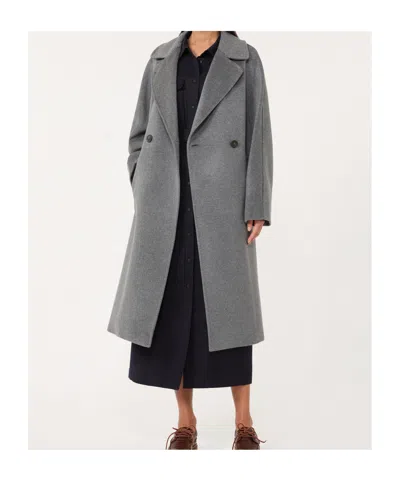Weekend Max Mara Double-breasted Wool Mid-length Coat In Gray