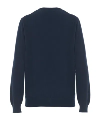 Malo Crew Neck Sweater In Cashmere In Blue