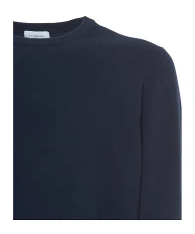 Malo Crew Neck Sweater In Cashmere In Blue