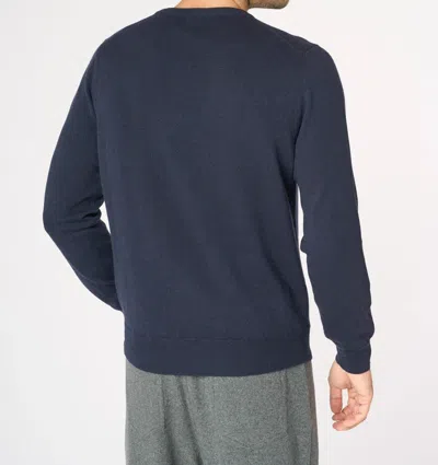 Malo Crew Neck Sweater In Cashmere In Blue