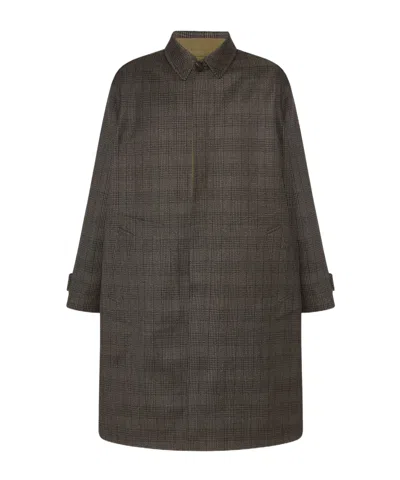 The Row Palo Plaid Wool And Silk Coat In Brown