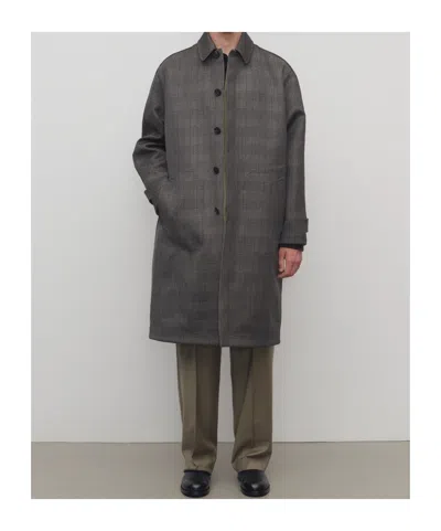 The Row Palo Plaid Wool And Silk Coat In Brown