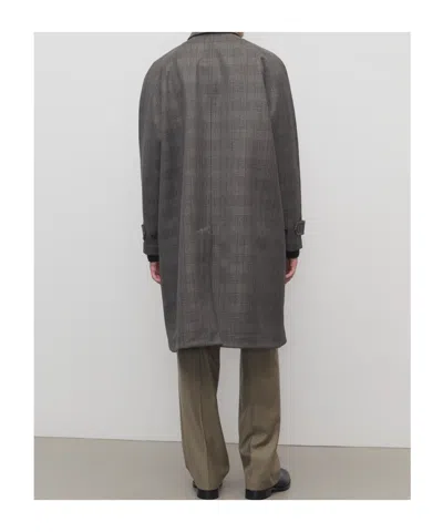 The Row Palo Plaid Wool And Silk Coat In Brown